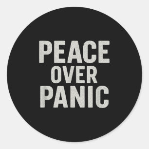 Sticker Rond Paix contre panique. stoïque, Vintage, Motivationn