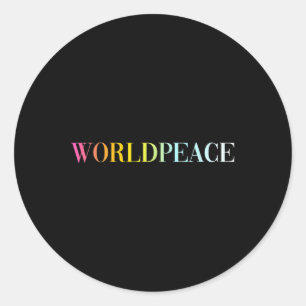 Sticker Rond Paix dans le monde (texte coloré)