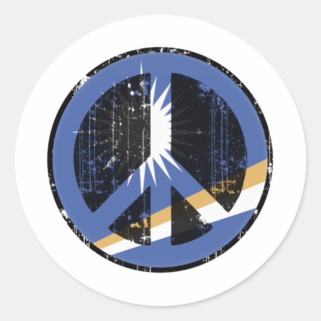 Sticker Rond Paix Dans Les Îles Marshall (Devant)