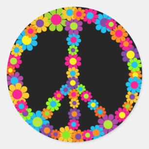 Sticker Rond Paix de l'énergie des fleurs