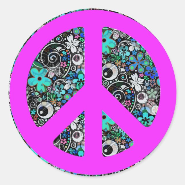Sticker Rond Paix de l'énergie des fleurs II | rose (Devant)