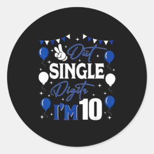 Sticker Rond Paix dehors simples chiffres j'ai 10 ans 10e anniv