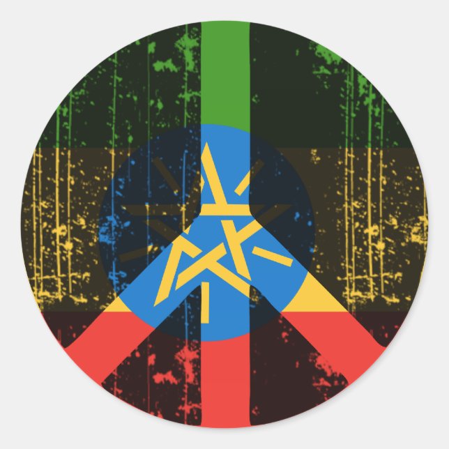 Sticker Rond Paix En Éthiopie (Devant)