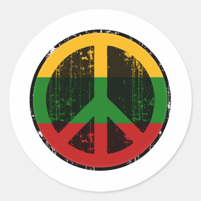 Sticker Rond Paix En Lituanie (Devant)