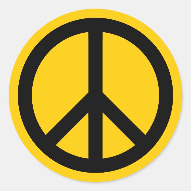 Sticker Rond Paix en or et noir (Devant)