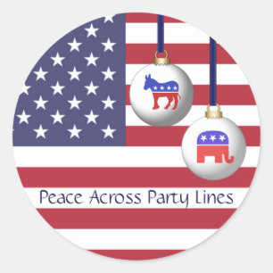 Sticker Rond Paix Entre Les Partis Fêtes Bipartites