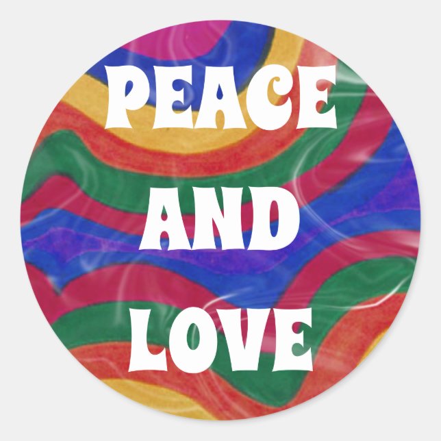 STICKER ROND PAIX ET AMOUR (Devant)