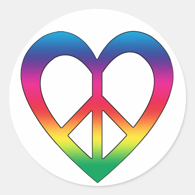 Sticker Rond Paix et amour (Devant)