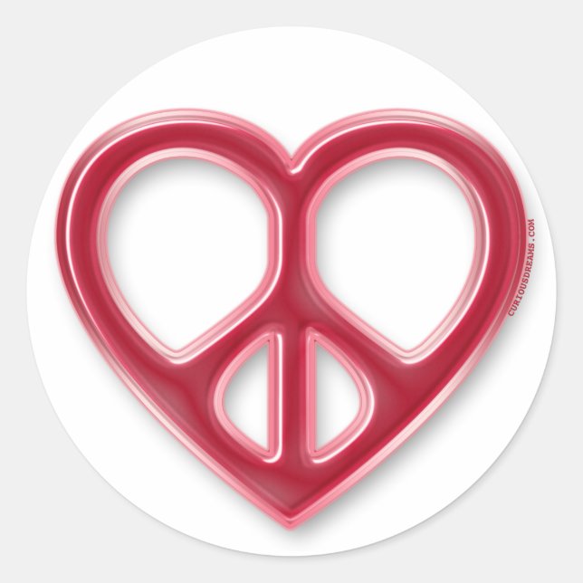 Sticker Rond Paix et amour (Devant)