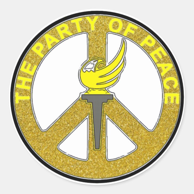 Sticker Rond Paix et coopération (Devant)