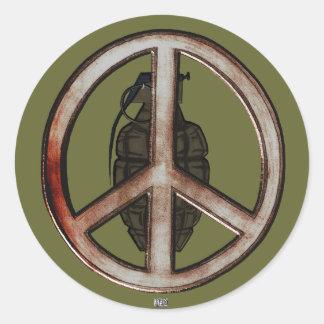 Sticker Rond Paix et guerre