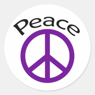 Sticker Rond Paix et mot pourpres