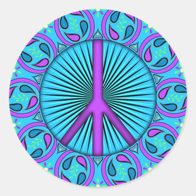 Sticker Rond Paix ~ Feuille (Devant)