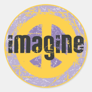 Sticker Rond Paix - Imaginez la paix