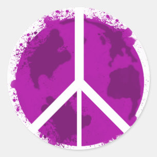 Sticker Rond Paix mondiale