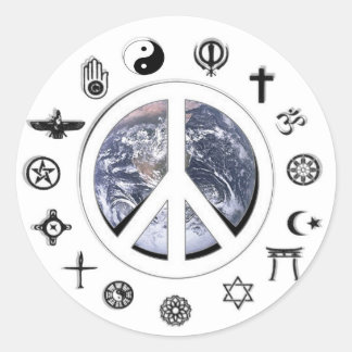 Sticker Rond Paix mondiale