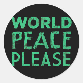 Sticker Rond Paix mondiale, s'il vous plaît