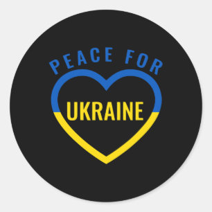 Sticker Rond Paix pour l'Ukraine Soutenez l'Ukraine Priez pour