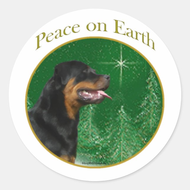 Sticker Rond Paix Rottweiler (Devant)