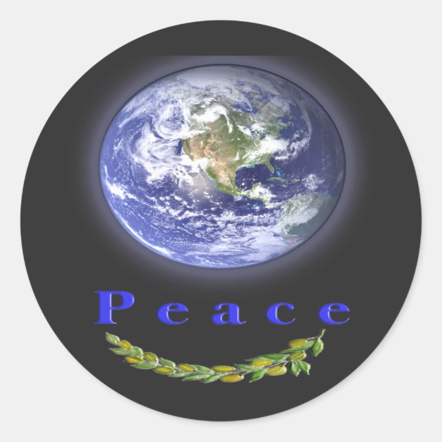 Sticker Rond Paix sur Terre (Devant)