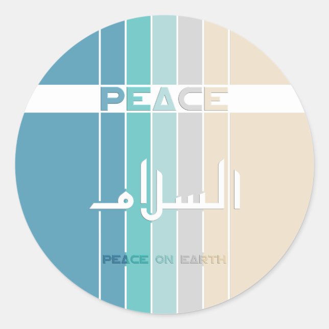 Sticker Rond Paix sur Terre (Devant)