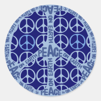 Sticker Rond Paix sur Terre Paix Bleue