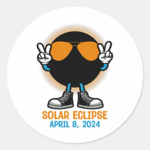 Sticker Rond Paix Totalité Éclipse Solaire Avril 8 2024 Femmes