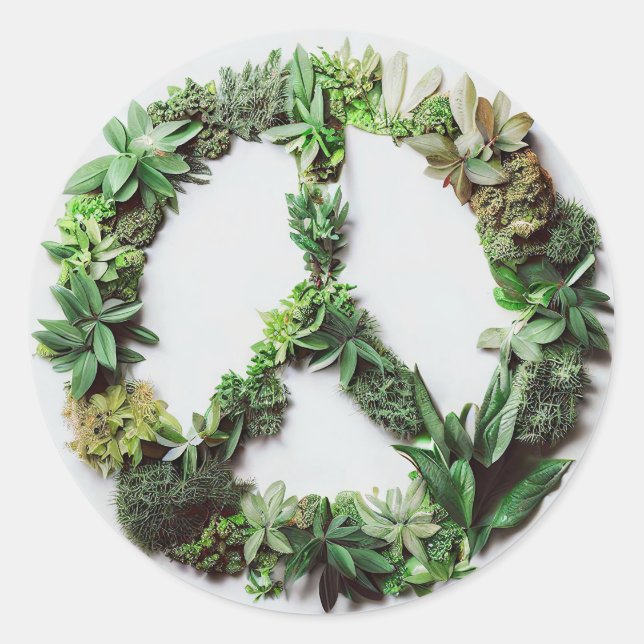 Sticker Rond Paix verte (Devant)