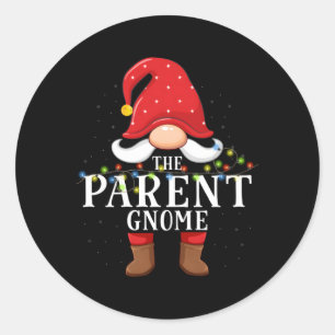 Sticker Rond Pajama de famille de Gnome parent