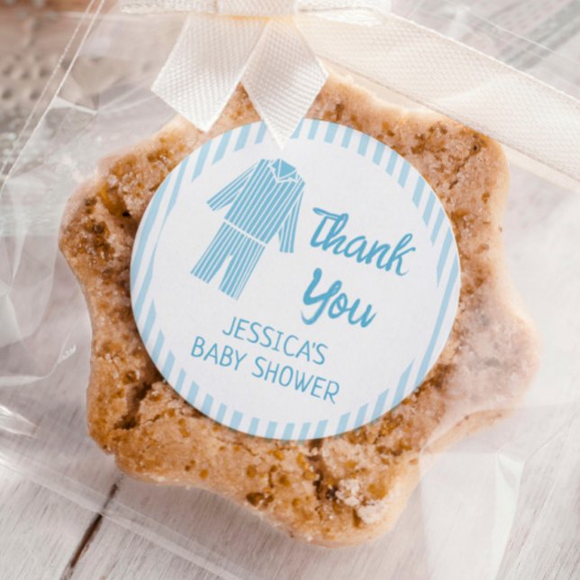 Sticker Rond Pajamas Breakfast Boy Baby Shower (Créateur téléchargé)