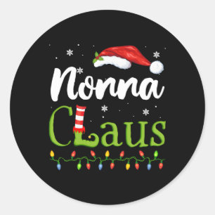 Sticker Rond Pajamas de grand-mère Nonna Claus Père Noël