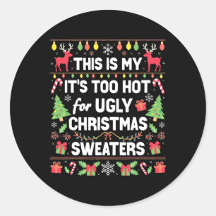 Sticker Rond Pajamas De Noël Cosy Pour Tout Le Monde Drôle Noël