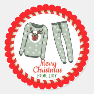 Sticker Rond Pajamas Père Noël
