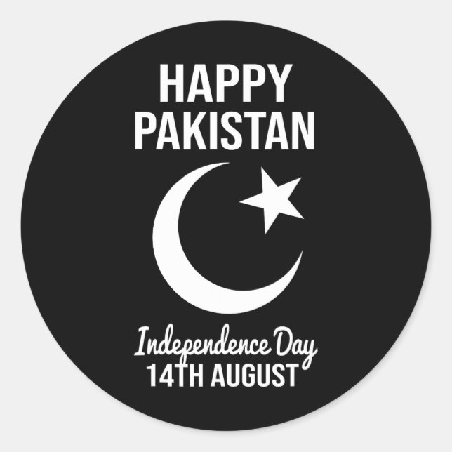 Sticker Rond Pakistan 14 août Fête de l'Indépendance Pakistanai (Devant)