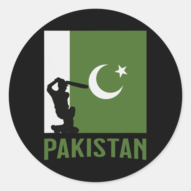 Sticker Rond Pakistan Cricket Tee Pakistani Cricket  (Devant)