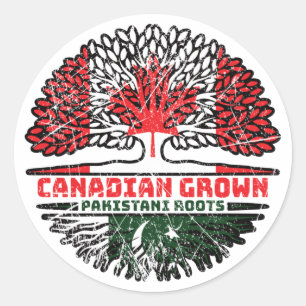 Sticker Rond Pakistan Pakistanais Canadian Canada Tree Roots Dr