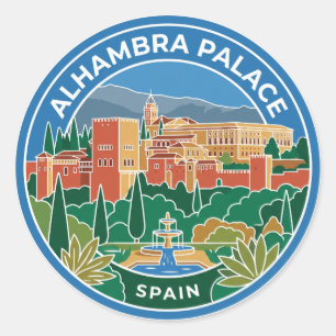 Sticker Rond Palais de l'Alhambra Espagne