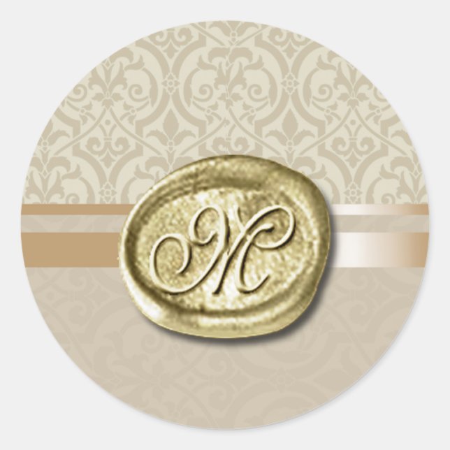 Sticker Rond Palatial - Initial (sable) (Devant)