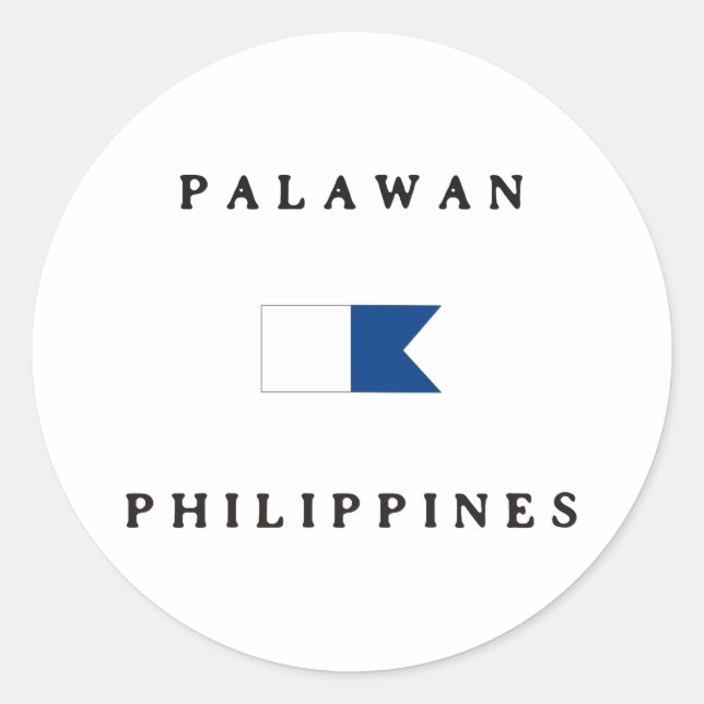 Sticker Rond Palawan Philippines Alpha Dive Drapeau (Devant)