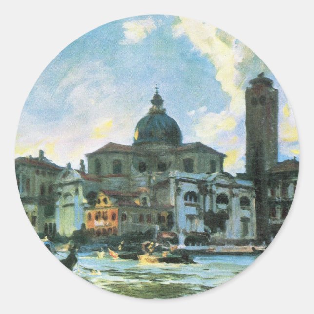 Sticker Rond Palazzo Labia, Venise par John Singer Sargent (Devant)