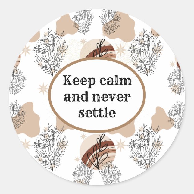 Sticker Rond Pale Boho Wildflowers Flowers  (Devant)
