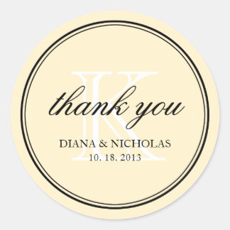 Sticker Rond Pale ecru personnalisé merci mariage faveur