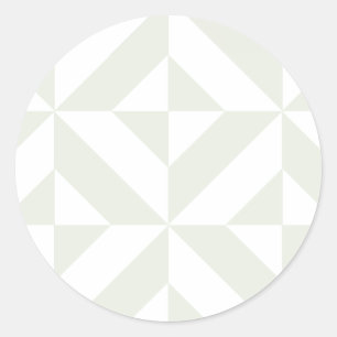 Sticker Rond Pale Gray Geometric Deco Cube Pattern