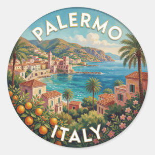 Sticker Rond Palermo Sicile Méditerranée Italie Voyage