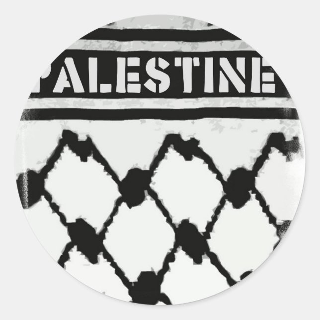 Sticker Rond Palestine Keffiyah (Devant)