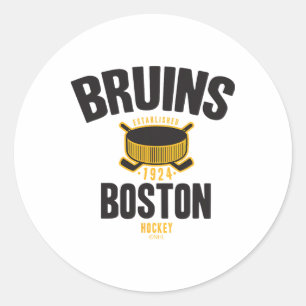 Sticker Rond Palet de hockey des Boston Bruins blanc officielle