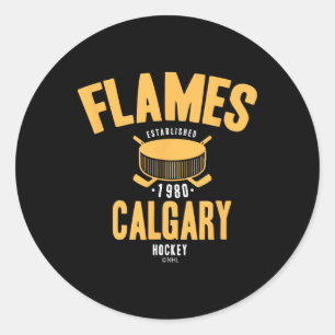 Sticker Rond Palet de hockey Flames de Calgary sous licence off