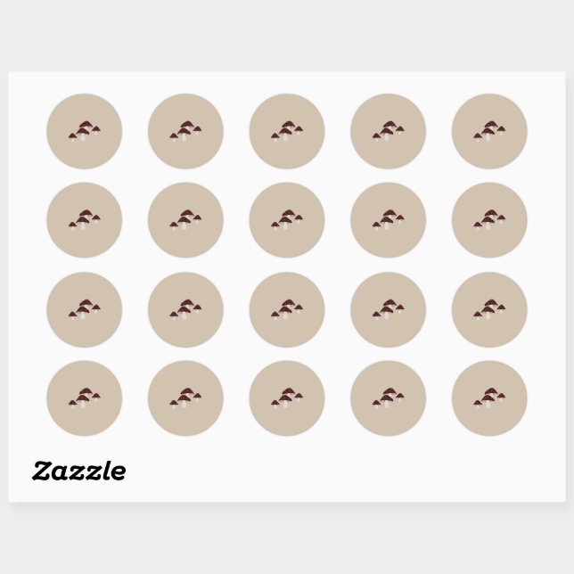 Sticker Rond Palette de couleurs automne champignon Bullet  (Feuille)