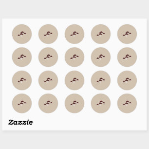 Sticker Rond Palette de couleurs automne champignon Bullet