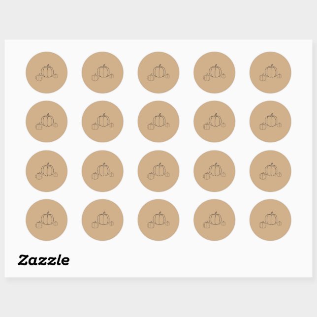 Sticker Rond Palette de couleurs de pumpkin automne  (Feuille)